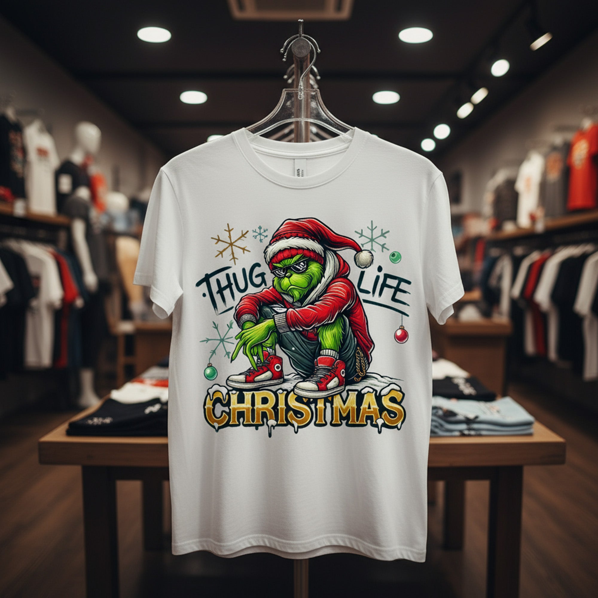 Grinch Thug Life Christmas T-shirt