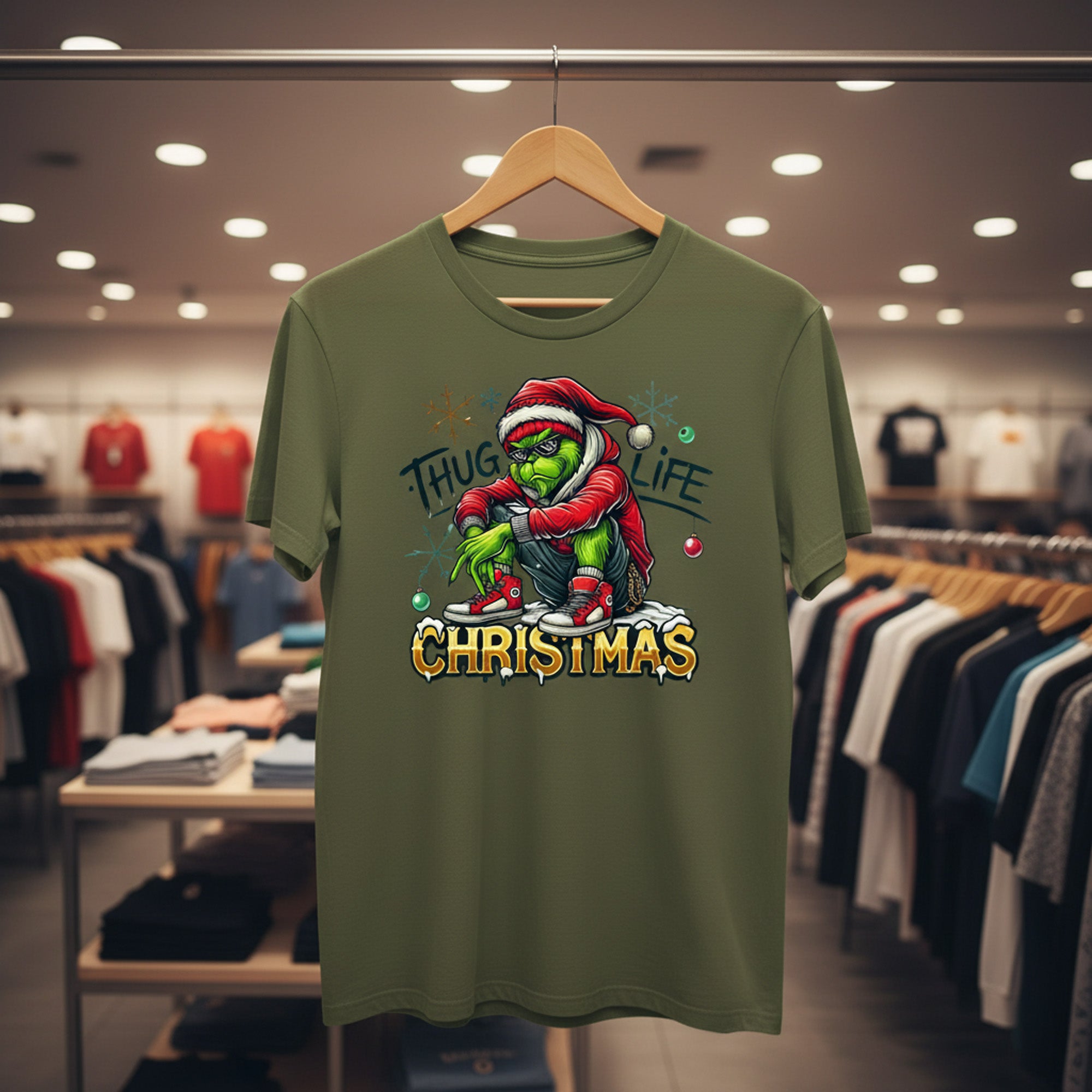 Grinch Thug Life Christmas T-shirt